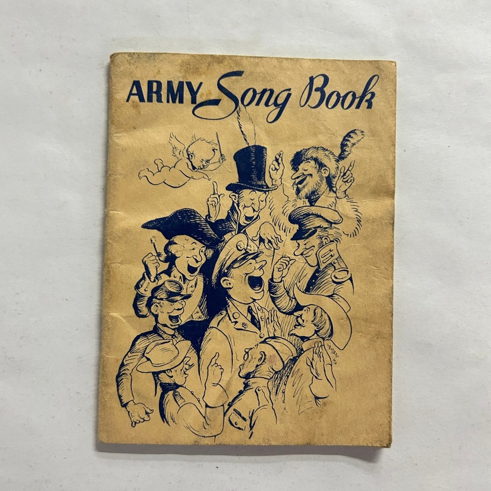 Vintage Army Song Book 1941 WWII Military Lyrics Booklet Tan Pocket Americana